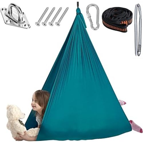 Chihee Sensory Swing Therapy Swing Hammock Indoor Outdoor for Kids, Hardware Included, Soft Breathable Nylon Cuddle Swing Joy Hammock for Child Adult with Autism, ADHD, Aspergers, Sensory Integration