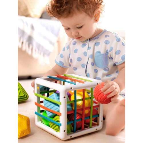 1 Set Random Color ABS Baby Shape Sorting Toys, Children's Sensory Cube Sorting Toys, Montessori Sensory Cube Sorting Toys, Motor Skill Training Building Blocks Game, Children's Educational Toys, Color Random | SHEIN USA