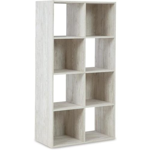 Signature Design by Ashley Paxberry Coastal 8 Cube Storage Organizer or Bookcase, Whitewash