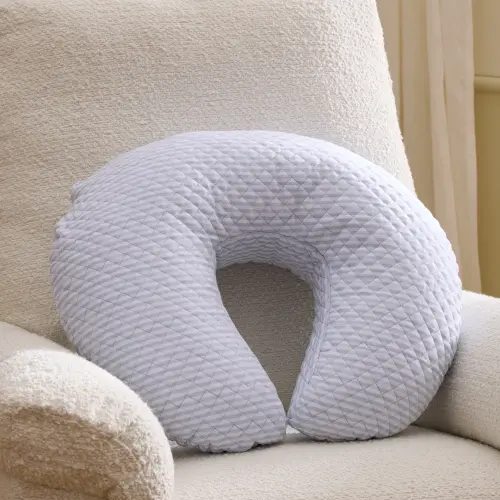 Vintage Washed Linen Dusty Blue & White Nursing Pillow | Adairs