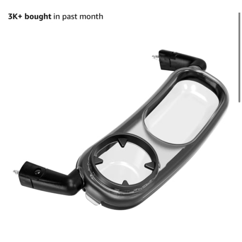 Snack Tray Fits for UPPAbaby Vista/Vista V2/Vista V3/Cruz/Cruz V2/ RumbleSeat/RumbleSeat V2, Stroller Tray with Cup Holder & Recessed Bowl, Dishwasher Safe, Quick Attachment, Folds with Stroller, Grey