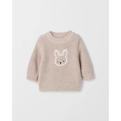 Baby Organic Cotton Fisherman's Rib Sweater - Brown