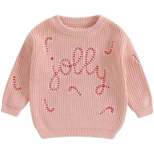Infant Newborn Baby Christmas Sweater Cute Candy Cane Warm Knitted Sweater Top Toddler Fall Winter Clothes