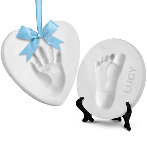 Casting Keepsakes Baby Handprint Ornament Making Kit (Includes Paint Set) Ornament Making Kit for Kids - Baby Hand and Footprint Clay