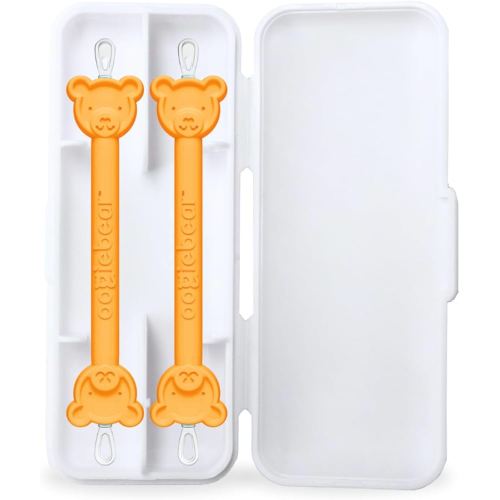 oogiebear: Baby Nose Cleaner & Ear Wax Removal Tool - Safe Booger & Earwax Removal for Newborns, Infants, Toddlers - Dual-Ended - Essential Baby Stuff, Diaper Bag, 2-Pack Orange with case