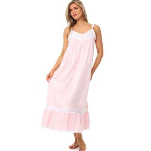 ADR Victorian Nightgown, 100 Cotton Nightgowns for Women, Long Nightgowns for Women Soft Cotton, Nighty Pink Peach 2X