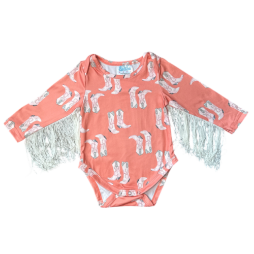 Cactus LS Fringe Onesie (0-18M)