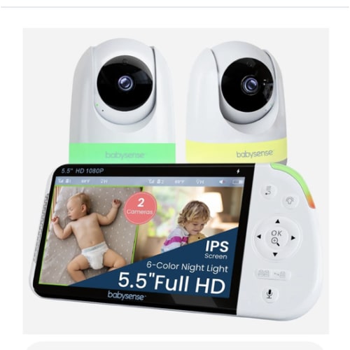 Babysense MaxView PRO: Video Baby Monitor with 2 Cameras, Non Wifi, Sp