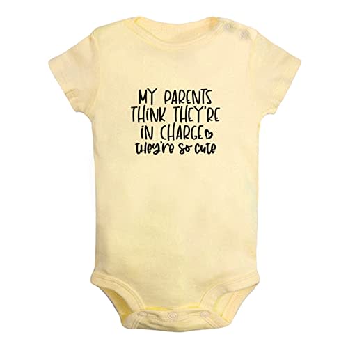 iDzn My Parents Think They're In Charge They Are So Cute Funny Bodysuits, Newborn Baby Romper, Infant Jumpsuit Babies Outfits