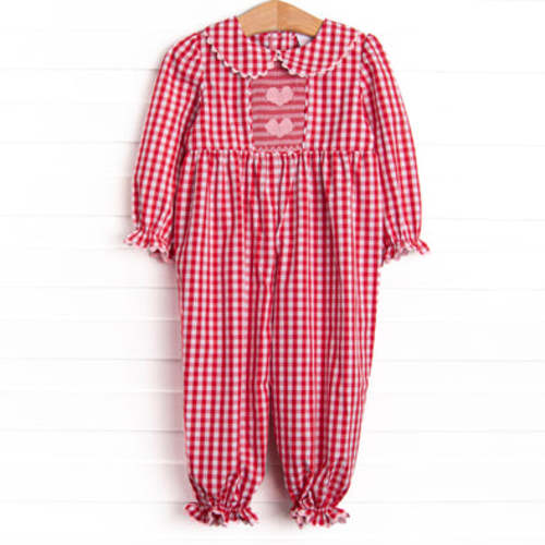 Secret Admirer Smocked Romper, Red – Stitchy Fish
