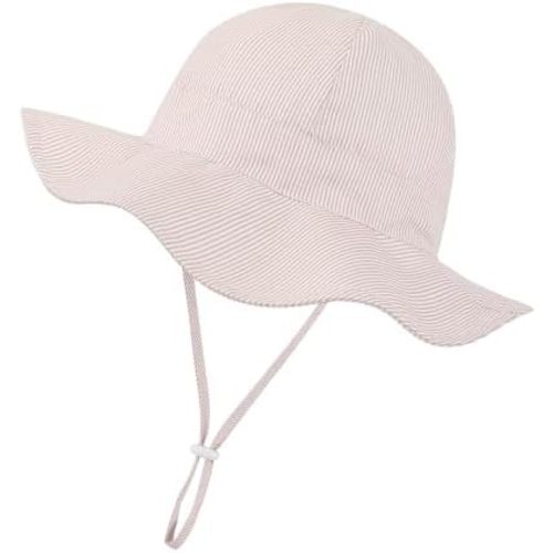 Baby Girl Sun Hat Toddler Beach Hats with UPF 50+ Protective Infant Summer Hat with Wide Brim Baby Girls Bucket Hat