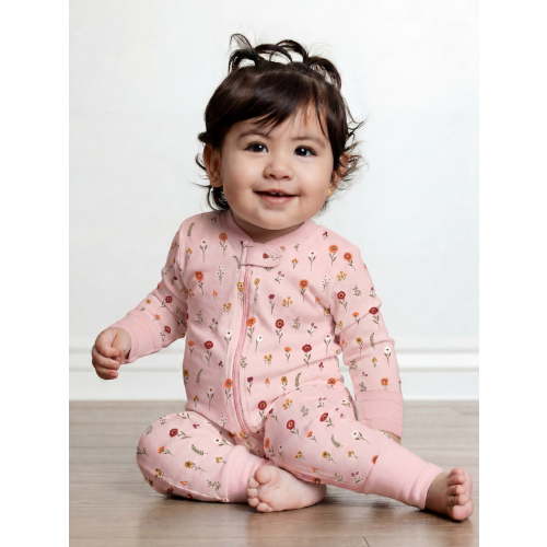 Monica + Andy Organic Cotton Gender Neutral Long Sleeve Baby One-Piece Pajama, Sizes Newborn - 24 Months