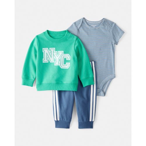 Baby Boy 3-Piece NYC Pullover Outfit Set - Green - Carter's | Carter's