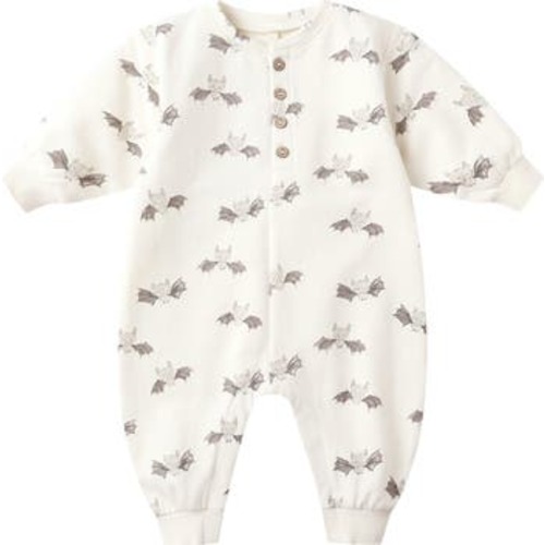 Bat Print Fleece Romper, 6-12M