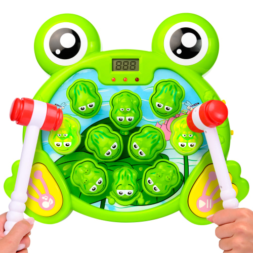 CifToys Interactive Whack a Frog Game, Learning Toy for Kids with 2 Hammers, Toys for 3 Year Old Boy Toys Gifts