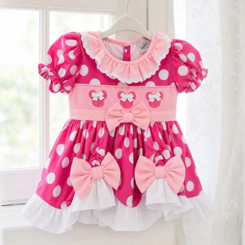Polka Dot Mouse Skirted Bubble – Little Bear Smocks