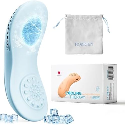 Lactation Massager for Breast Fever, 3 Cooling + 5 Vibration Modes, BPA-Free Cold Compress Breast Massager for Nursing, Pumping, 2-in-1 Hands-Free Massager for Clogged Milk Ducts, Improve Milk Flow