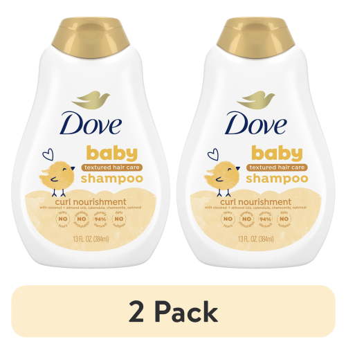 (2 pack) Baby Dove Textured Hair Care Baby Shampoo for Baby's Curly Hair Curl Nourishment Tear-Free and Hydrating ,13 fl oz