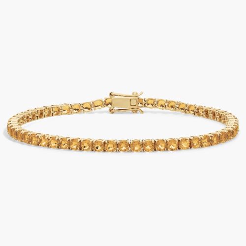 Citrine Birthstone Tennis Bracelet in 14K Yellow Gold