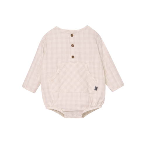 Modern Moments by Gerber Baby Boy Henley Dumpling Romper with Kanga Pocket, Sizes 0/3 Months - 24 Months