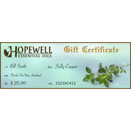 Essential Oils - Gift Certificate