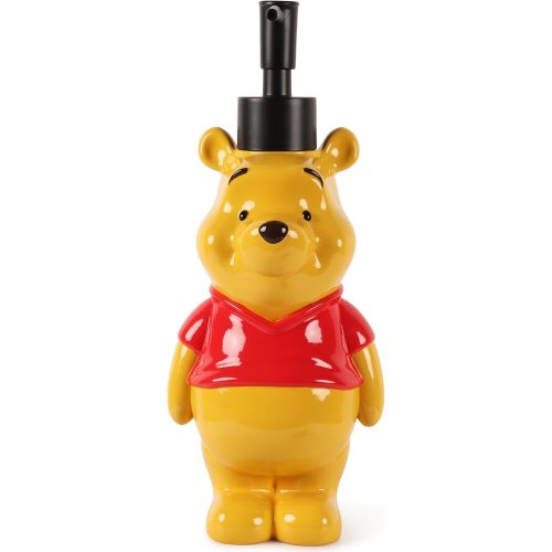 Jay Franco Kids Soap Dispenser – 8" Resin Hand Lotion Pump, Bathroom & Kitchen Decor, Official Licensed Product, Yellow - Winnie The Pooh