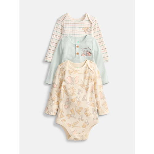 Disney Baby Wishes + Dreams Classics Bodysuits with Long Sleeves, 3 Pack, Sizes Newborn-18M