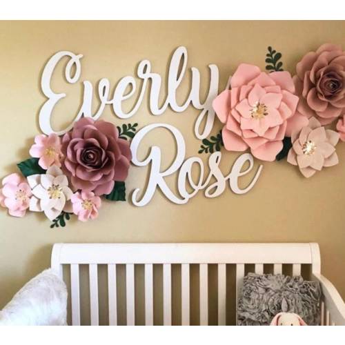 60" First + Middle Name, girl nursery name sign, custom name sign, nursery wall art, wooden name, nursery decor, baby name cutout, letters