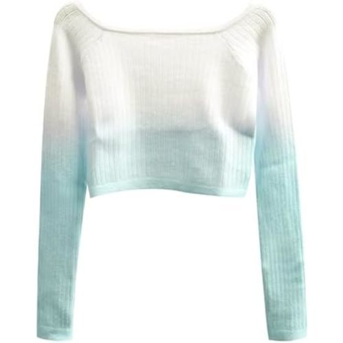Girls Long Sleeve Dance Sweater Soft Ballet Warm Up Pullover for Leotards Gradient Dance Top for Leotards