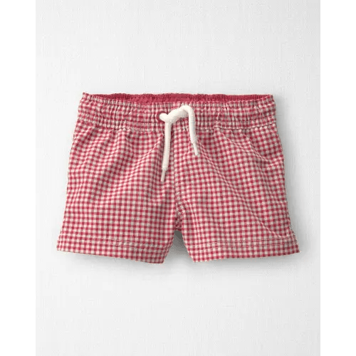 Baby Boy Recycled Swim Trunks in Red Gingham - Little Planet | Carter's