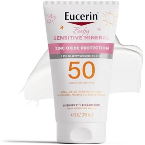 Eucerin Baby Sensitive Mineral Sunscreen Lotion, SPF 50, 4 FL OZ