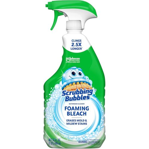 Scrubbing Bubbles Foaming Bleach Bathroom and Shower Cleaner Disinfectant Spray, Helps Erase Mold & Mildew, 32oz
