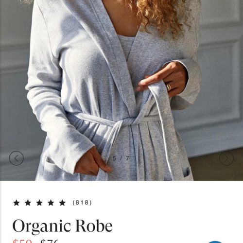 Organic Cotton Robe - Light Gray · Under The Canopy