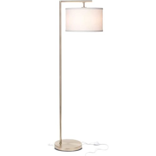 Brightech Montage Modern Floor lamp, LED Floor Lamp for Living Rooms & Offices - Tall Standing Lamp for Bedroom Reading - Corner Pole Lamp for Contemporary Home Decor - Satin Nickel