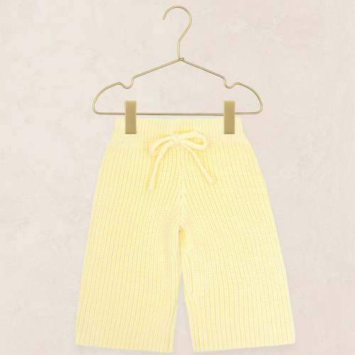 Knit Chunky Wide Leg Pant - Butter Yellow