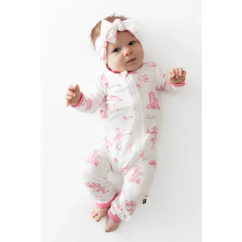 Kyte Baby Zippered Romper in Toile Ballet