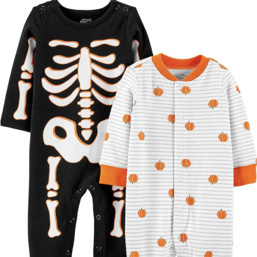 Simple Joys by Carter's Baby 2-pack Halloween Cotton Footed Sleep and Play