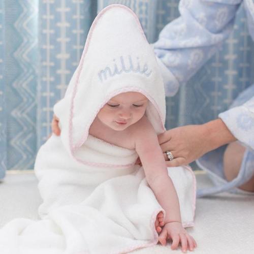Baby Hooded Towel, Pink Bow or "G" Monogram