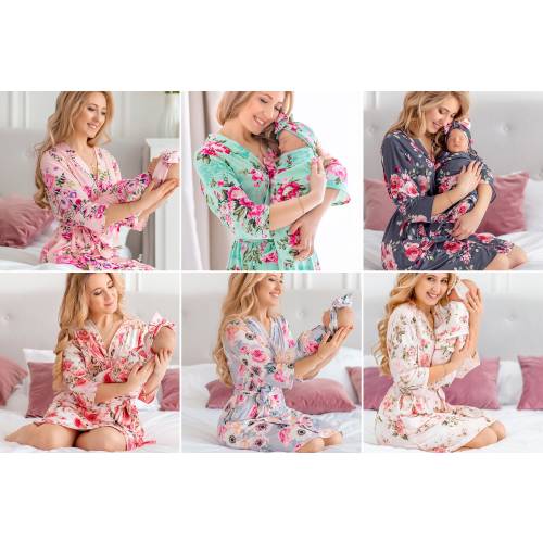 Labor and Delivery Gown Matching Baby Set Labor and Delivery Gown and Robe Labor and Delivery Gown and Matching Swaddle Set Birthing Gown