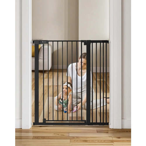 42" Extra Tall Baby Gate for Stairs and Doorways - Black