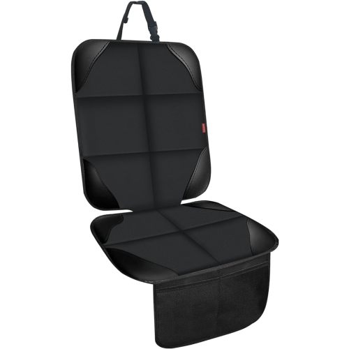 Car Seat Protector for Child Seats,1 Pack Car Seat Cushion,Waterproof Fabric Car Seat Covers for Non-Slip Backing Mesh Pockets for Baby,Pet,SUV, Sedan and Trunk(Black)