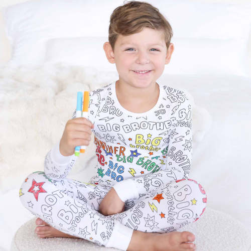 Colorable Two Piece Pajama Set | Big Bro