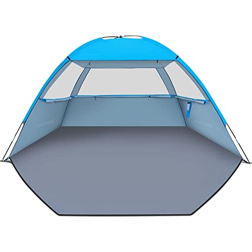 Gorich Beach Tent Sun Shelter for 3/4/6/8/10 Person with UPF 50＋ UV Protection, Lightweight & Easy Setup Beach Shade Canopy, Portable Beach Shade Tent Beach Cabana