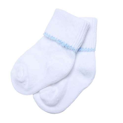 Essentials White Socks - Blue Trim
