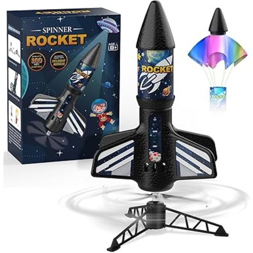 Mafbeanl Rocket Launcher for Kids, Self Launching Motorized Air Rocket Toy, Outdoor Toys for Ages 8-12, Model Rockets with Parachute Safely Land, Spaceship Launch up to 200 ft Birthday Gifts for Boys