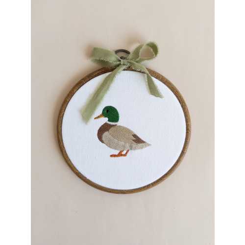 Mallard Duck Embroidered Hoop Sign: Custom Nursery Decor