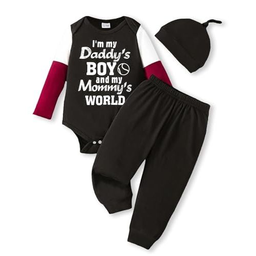 NZRVAWS Baby Boy Clothes Preemie Infant Boy Bear Outfits Jumpsuit Bodysuit Letter Print Romper