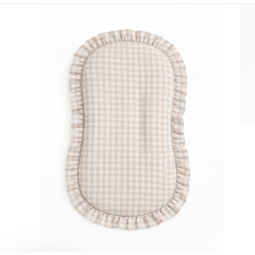 Beige Gingham Ruffle Baby Lounger Cover