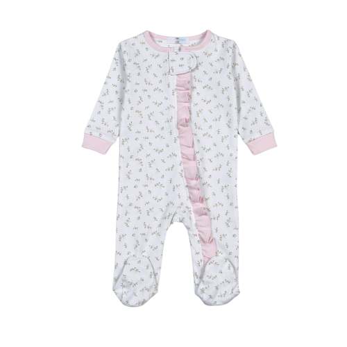 BEL-114 Bella Pink Floral Pima Zipper Footie – Baby Loren