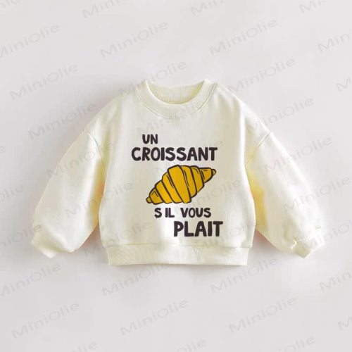 UN CROISSANT S'IL VOUS PLAIT Baby Toddler Cream Sweatshirt